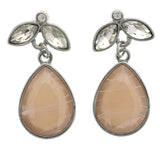 Mi Amore Rose Quartz Dangle-Earrings Silver-Tone/Pink