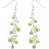 Mi Amore Dangle-Earrings Silver-Tone/White