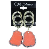 Mi Amore Textured Drop-Dangle-Earrings Gold-Tone/Peach