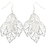 Mi Amore Leaf Dangle-Earrings Silver-Tone