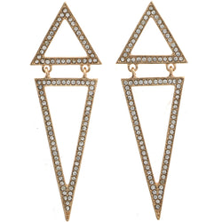 Mi Amore Triangle Dangle-Earrings Rose-Gold-Tone