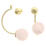 Mi Amore Rose Quartz Dangle-Earrings Gold-Tone/Pink