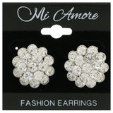 Mi Amore Post-Earrings Silver-Tone