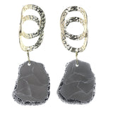 Mi Amore Textured Drop-Dangle-Earrings Gold-Tone/Gray