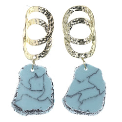 Mi Amore Textured Drop-Dangle-Earrings Gold-Tone/Blue