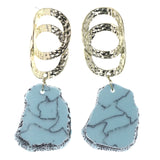 Mi Amore Textured Drop-Dangle-Earrings Gold-Tone/Blue