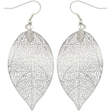 Mi Amore Leaf Dangle-Earrings Silver-Tone