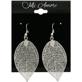 Mi Amore Leaf Dangle-Earrings Silver-Tone