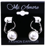 Mi Amore Dangle-Earrings White/Silver-Tone