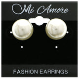 Mi Amore Post-Earrings White