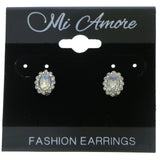 Mi Amore Post-Earrings Silver-Tone/Clear