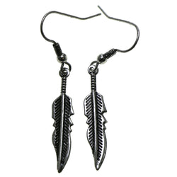 Mi Amore Feather  Dangle-Earrings Silver-Tone