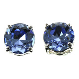 Mi Amore Post-Earrings Blue/Silver-Tone