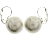 Mi Amore Dangle-Earrings Silver-Tone/White