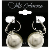 Mi Amore Dangle-Earrings Silver-Tone/White