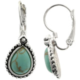 Mi Amore Faux-Turquoise Dangle-Earrings Silver-Tone/Blue