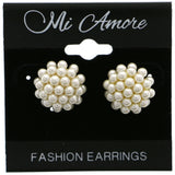 Mi Amore Post-Earrings Gold-Tone/White