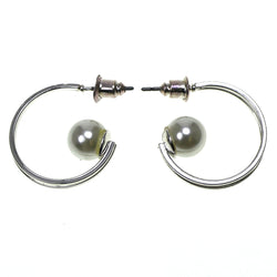 Mi Amore Dangle-Earrings Silver-Tone/White