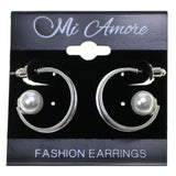 Mi Amore Dangle-Earrings Silver-Tone/White