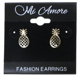 Mi Amore Pinapple  Stud-Earrings Gold-Tone Frame/Gold-Tone Lens