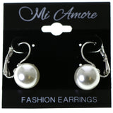 Mi Amore Dangle-Earrings Silver-Tone/White