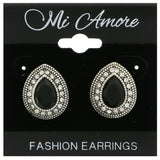 Mi Amore Post-Earrings Silver-Tone/Black