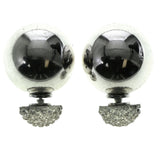 Mi Amore Reversible Ball Back Stud-Earrings Silver-Tone/Clear