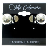 Mi Amore Reversible Ball Back Stud-Earrings Silver-Tone/Clear
