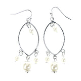 Mi Amore Dangle-Earrings Silver-Tone/White