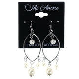 Mi Amore Dangle-Earrings Silver-Tone/White