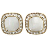 Mi Amore AB Finish Stud-Earrings Gold-Tone/White