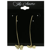 Mi Amore Flower Dangle-Earrings Gold-Tone