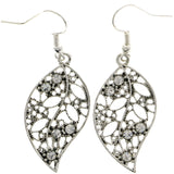 Mi Amore Leaf Dangle-Earrings Silver-Tone