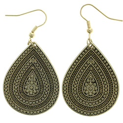 Mi Amore Teardrop Shape Dangle-Earrings Gold-Tone