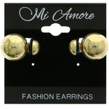 Mi Amore Reversible Ball Back Post-Earrings Gold-Tone