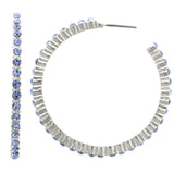 Mi Amore Hoop-Earrings Silver-Tone/Blue