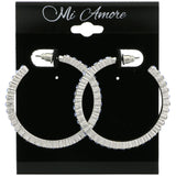 Mi Amore Hoop-Earrings Silver-Tone/Blue