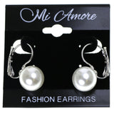 Mi Amore Dangle-Earrings Silver-Tone/White