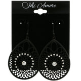 Mi Amore Cut-Out Flower  Dangle-Earrings Black