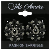 Mi Amore Post-Earrings Silver-Tone/Black