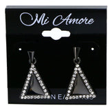 Mi Amore Drop-Dangle-Earrings Black/Silver-Tone