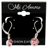 Mi Amore Drop-Dangle-Earrings Silver-Tone/Pink