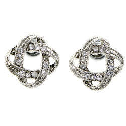 Mi Amore Antiqued Knot Post-Earrings Silver-Tone