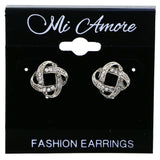 Mi Amore Antiqued Knot Post-Earrings Silver-Tone