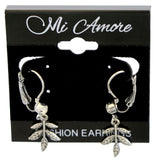 Mi Amore Dangle-Earrings Silver-Tone/White