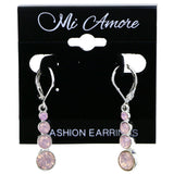 Mi Amore Dangle-Earrings Pink/Silver-Tone