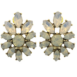 Mi Amore Post-Earrings Gold-Tone/White