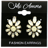 Mi Amore Post-Earrings Gold-Tone/White