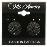 Mi Amore Post-Earrings Silver-Tone/Black