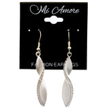 Mi Amore Dangle-Earrings Silver-Tone/White